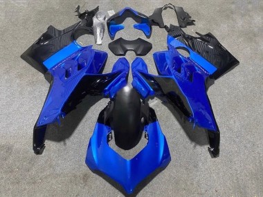 Meilleurs Carénages Moto Ducati Panigale V4 V4S 2020-2021 - Bleu Noir Brillant