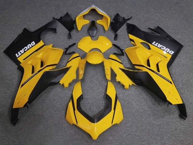 Carénages Moto Ducati Panigale V4 V4S 2020-2021 - Jaune Blanc Noir Mat