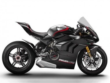 Meilleurs Carénages Moto Ducati Panigale V4 V4S 2020-2021 - Argent Rouge Noir Brillant Corse