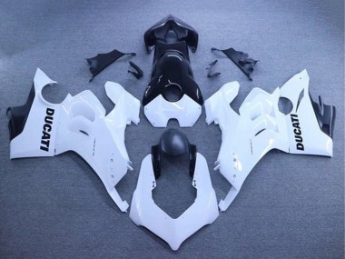 Meilleurs Carénages Moto Ducati Panigale V4 V4S 2020-2021 - Blanc Noir Brillant