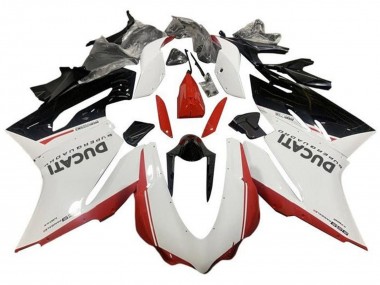Meilleurs Carénages Moto Ducati 959 2015-2020 - Blanc Rouge Noir Brillant