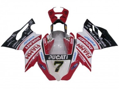 Meilleurs Carénages Moto Ducati Panigale 1199 2011-2014 - Blanc Rouge Noir Brillant Fiamm Tim 7