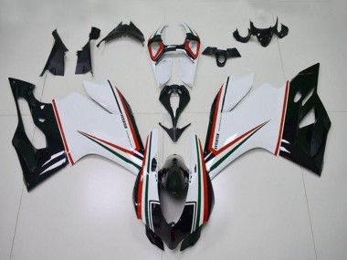 Meilleurs Carénages Moto Ducati Panigale 1199 2011-2014 - Blanc Rouge Vert Noir Brillant