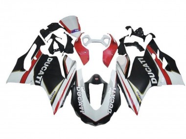 Meilleurs Carénages Moto Ducati Panigale 1199 2011-2014 - Blanc Rouge Noir Mat
