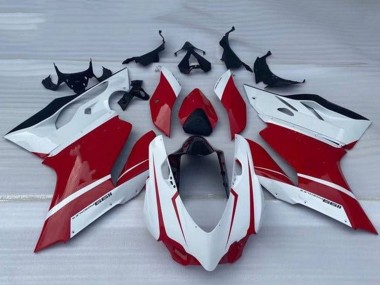 Meilleurs Carénage Moto Ducati Panigale 1199 2011-2014 - Blanc Rouge Noir Brillant