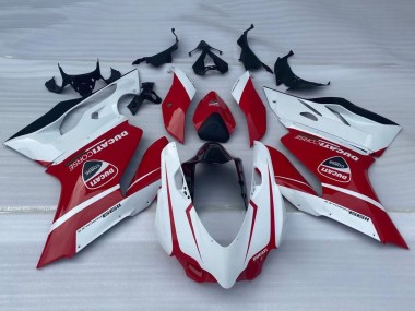 Meilleurs Carénages Moto Ducati Panigale 1199 2011-2014 - Blanc Rouge Noir Brillant
