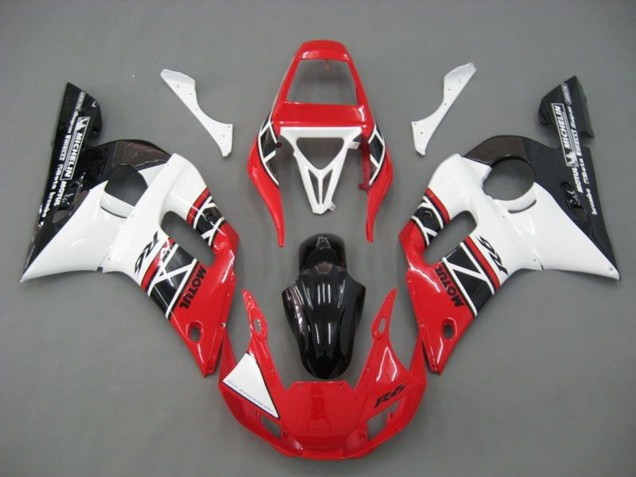 Carénages Moto Yamaha YZF R6 1998-2002 - Blanc Rouge Noir Brillant