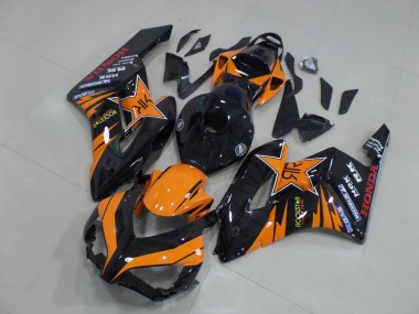 Meilleurs Carénages Moto Honda CBR1000RR 2004-2005 - Orange Noir Brillant Rockstar
