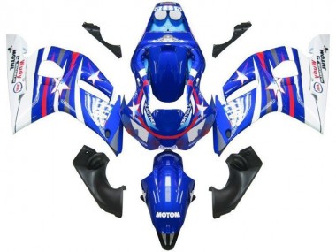 Meilleurs Carénages Moto Yamaha YZF R6 1998-2002 - Blanc Bleu Rouge Fiat Motul