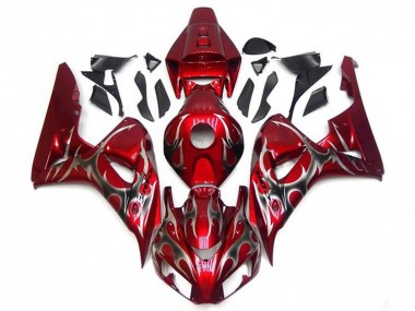 Meilleurs Carénages Moto Honda CBR1000RR 2006-2007 - Rouge Argent Tribal