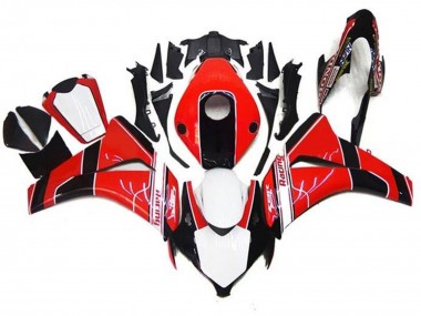 Meilleurs Carénages Moto Honda CBR1000RR 2008-2011 - Rouge Blanc Noir Brillant Bande