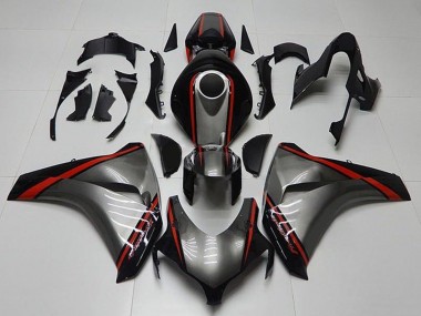 Meilleurs Carénages Moto Honda CBR1000RR 2008-2011 - Gris Rouge Noir Brillant Bande