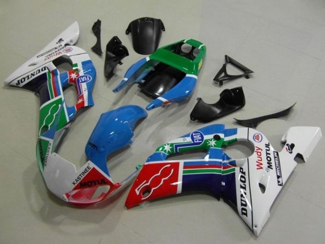 Carénages Moto Yamaha YZF R6 1998-2002 - Blanc Bleu Vert Rouge Fiat Motul Michelin Dunlop