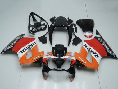 Meilleurs Carénages Moto Honda VFR 800 2002-2013 - Orange Blanc Rouge Noir Brillant Repsol