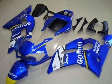 Meilleurs Carénages Moto Yamaha YZF R6 1998-2002 - Bleu Blanc Jaune Go Motul