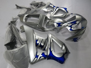 Meilleurs Carénages Moto Honda CBR900RR 929 2000-2001 - Argent Bleu Tribal