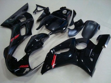 Meilleurs Carénages Moto Yamaha YZF R6 1998-2002 - Noir Brillant Rouge Décalque