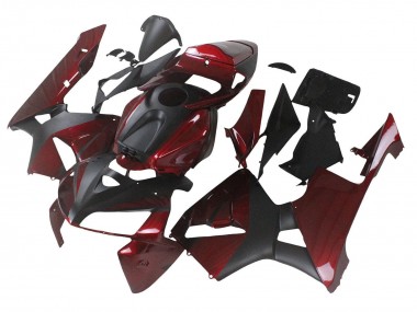 Meilleurs Carénages Moto Honda CBR600RR 2005-2006 - Rouge Marron Noir Mat