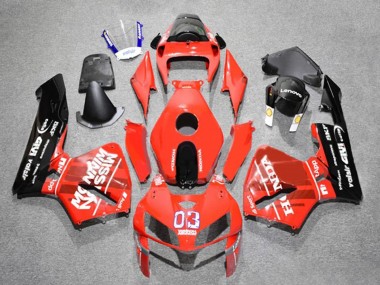 Meilleurs Carénages Moto Honda CBR600RR 2005-2006 - Rouge Noir Blanc 03