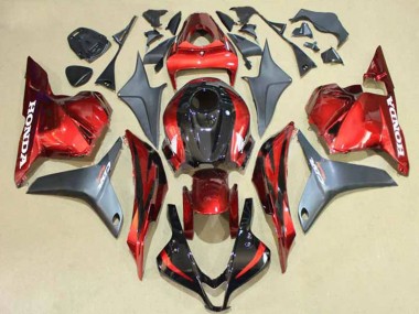 Meilleurs Carénages Moto Honda CBR600RR 2009-2012 - Argent Rouge Noir Brillant