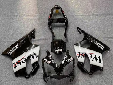 Meilleurs Carénages Moto Honda CBR600 F4i 2001-2003 - Noir Brillant Blanc West