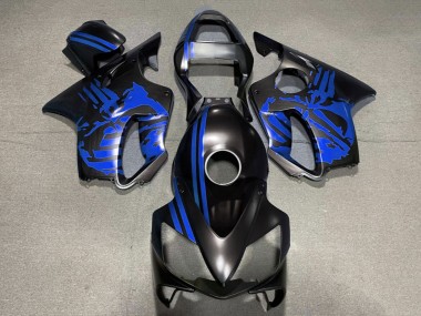 Meilleurs Carénages Moto Honda CBR600 F4i 2001-2003 - Bleu Noir Mat Crâne
