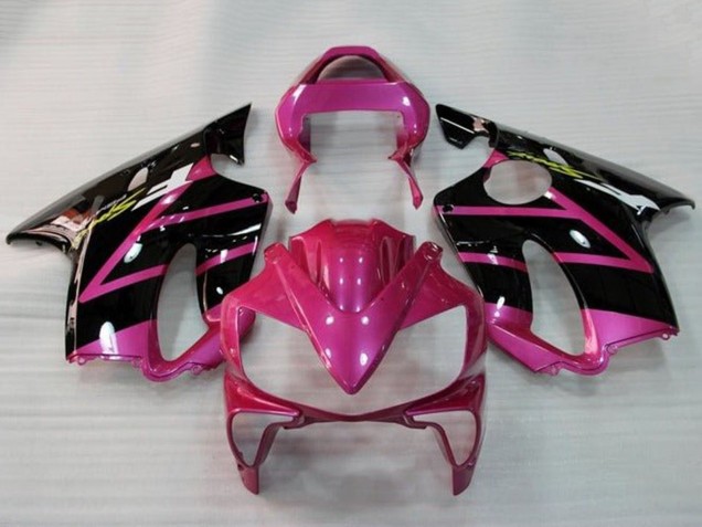 Carénages Moto Honda CBR600 F4i 2001-2003 - Rose Noir Brillant Bande