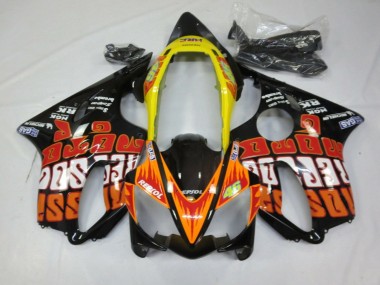 Meilleurs Carénages Moto Honda CBR600 F4i 2004-2007 - Jaune Orange Noir Brillant Rossi