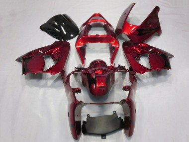 Meilleurs Carénages Moto Kawasaki ZX6R 2000-2002 - Bonbon Rouge Noir Tribal