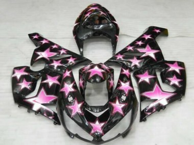 Meilleurs Carénages Moto Kawasaki ZX6R 2005-2006 - Noir Rose Étoile