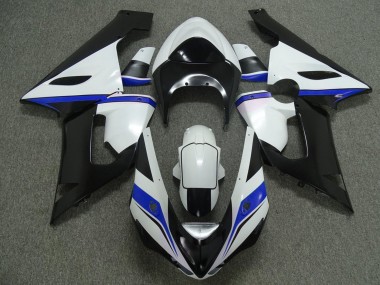 Meilleurs Carénages Moto Kawasaki ZX6R 2005-2006 - Blanc Noir Bleu