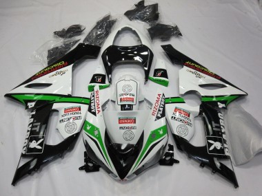 Meilleurs Carénages Moto Kawasaki ZX6R 2005-2006 - Blanc Noir Vert Rouge Rizoma Playboy