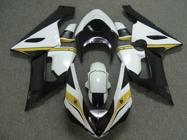 Meilleurs Carénages Moto Kawasaki ZX6R 2005-2006 - Blanc Noir Jaune