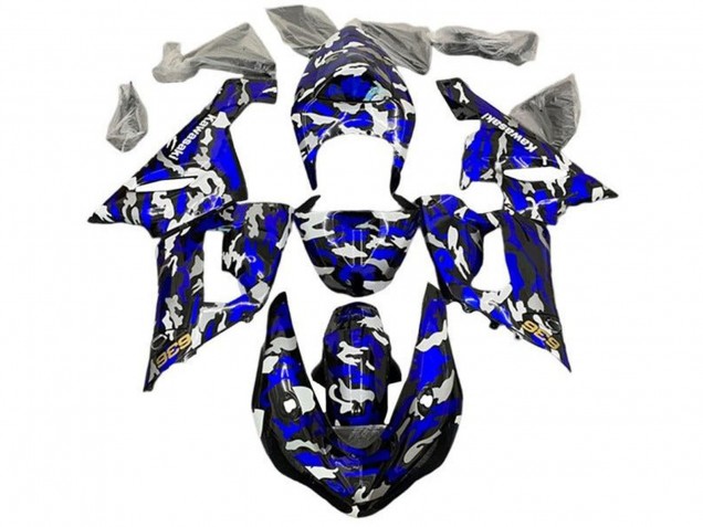 Carénages Moto Kawasaki ZX6R 2005-2006 - Bleu Camouflage