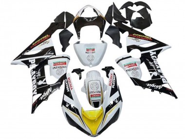 Meilleurs Carénages Moto Kawasaki ZX6R 2005-2006 - Blanc Noir Jaune Rouge Rizoma Playboy