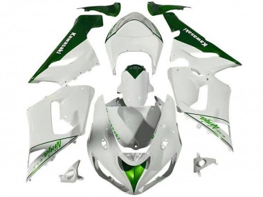 Meilleurs Carénages Moto Kawasaki ZX6R 2005-2006 - Blanc Vert
