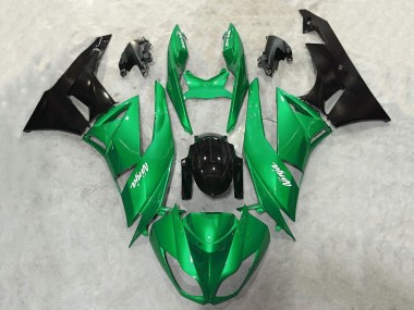 Meilleurs Carénages Moto Kawasaki ZX6R 2009-2012 - Vert Noir Brillant Blanc Ninja