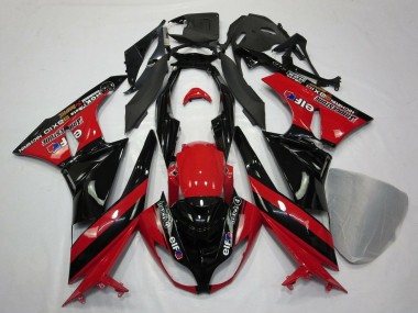Meilleurs Carénages Moto Kawasaki ZX6R 2009-2012 - Rouge Noir Brillant Elf Touch4 Bridgestone