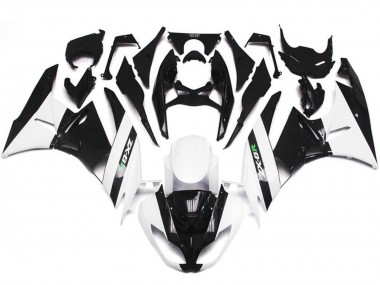 Meilleurs Carénages Moto Kawasaki ZX6R 2009-2012 - Blanc Noir Brillant