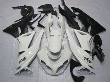 Meilleurs Carénages Moto Kawasaki ZX6R 2009-2012 - Blanc Noir Mat