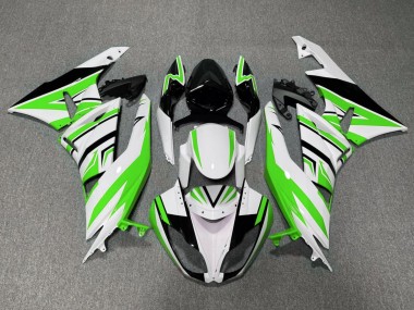 Meilleurs Carénage Moto Kawasaki ZX6R 2009-2012 - Blanc Vert Noir
