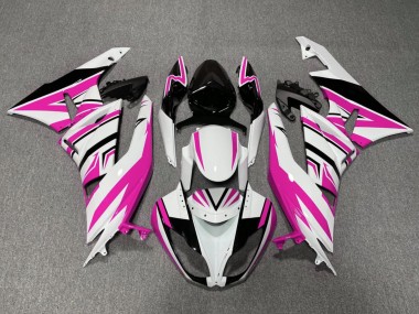 Meilleurs Carénages Moto Kawasaki ZX6R 2009-2012 - Blanc Rose Noir