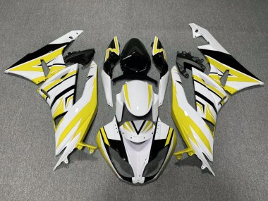 Meilleurs Carénages Moto Kawasaki ZX6R 2009-2012 - Blanc Jaune Noir