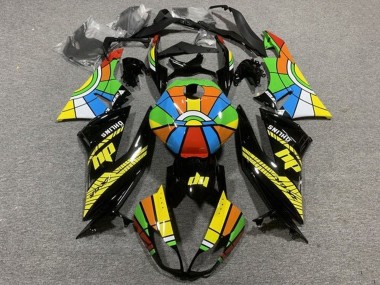 Meilleurs Carénages Moto Kawasaki ZX6R 2009-2012 - Noir Brillant Multicolore