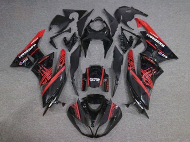 Meilleurs Carénages Moto Kawasaki ZX6R 2009-2012 - Noir Brillant Rouge Monstre