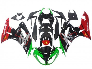 Meilleurs Carénages Moto Kawasaki ZX6R 2009-2012 - Vert Noir Brillant Rouge