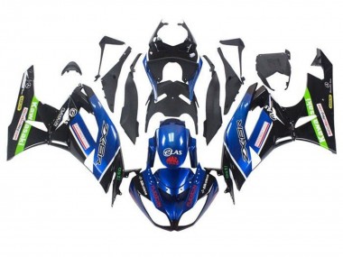 Meilleurs Carénages Moto Kawasaki ZX6R 2009-2012 - Bleu Noir Brillant Rouge Vert