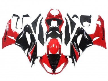 Meilleurs Carénage Moto Kawasaki ZX6R 2009-2012 - Rouge Noir Brillant