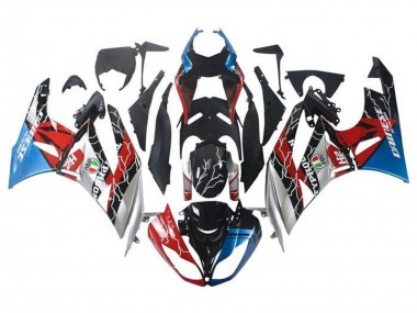Meilleurs Carénages Moto Kawasaki ZX6R 2009-2012 - Bleu Rouge Noir Brillant Argent