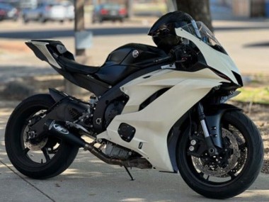 Meilleurs Carénages Moto Kawasaki ZX6R 2013-2018 - Crème Blanc Noir Mat